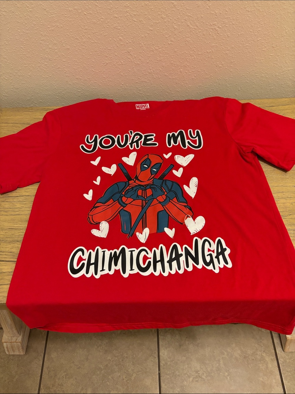 Marvel Red Deadpool 'You're My Chimichanga' Graphic Tee